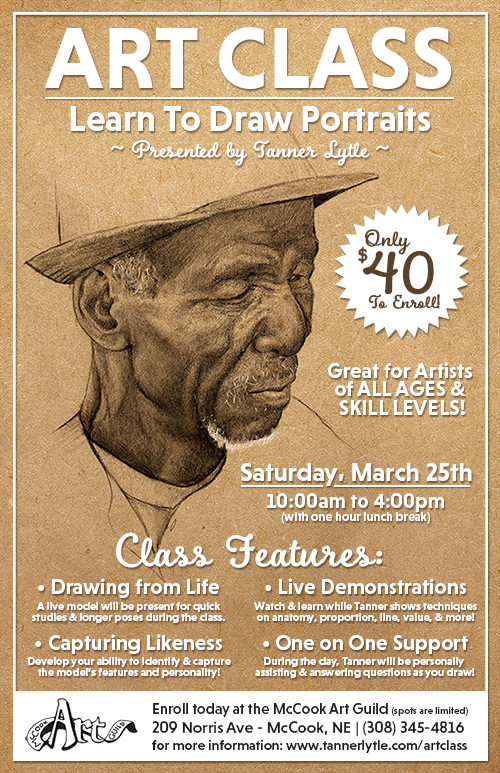 Learn To Draw Portraits - Art Class - March 2017